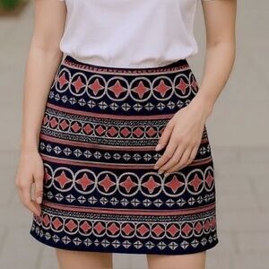 Fossil Aztec Tapestry Print Evan Mini Skirt Size 4